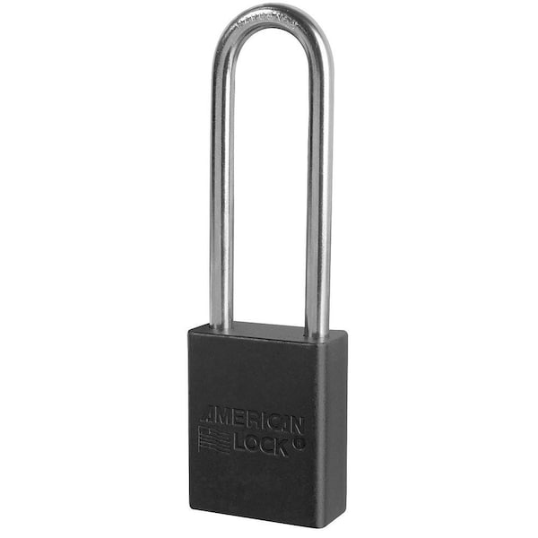Rekeyable Padlock, Keyed Alike, 5 pin cylinder, 1-1/2in., Shackle Hght: 3in. , Aluminum, Black